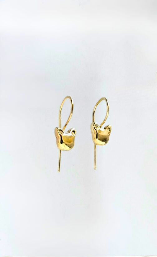 Apzeltīti sudraba auskari "Zelta minkas"